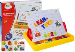 Magnetic drawing board with a set of letters and numbers