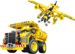 2-in-1 Building Set: Dump Truck and Airplane 37 cm