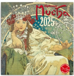Alfons Mucha jegyzetnaptár 2025, 30 × 30 cm