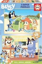 EDUCA Lesene sestavljanke Bluey 2x50 kosov