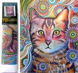 7D Diamond Painting – Surprised Cat 30 × 40 cm