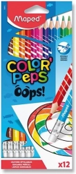 Pastelky Maped Color'Peps Oops radírral 12 db