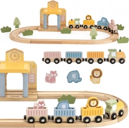 PolarB wooden train set 30 pieces