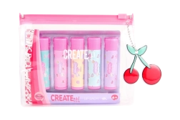 set of 5 lip balms in a case create it!