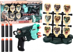 Pistol with Target and Foam Darts - Dinosaurs