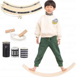 Planche d’équilibre en bois Viga avec corde et route