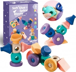 Woopie sanselige konstruktionsklodser til at klemme på, 13 dele