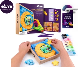 Okto modelage – petit monde dans un cadre Lapin sur la lune 21 × 21 cm