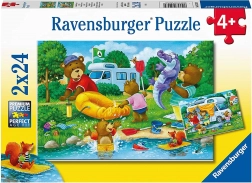 Puzzle Medvjeđa obitelj kampira 2×24 dijelova RAVENSBURGER