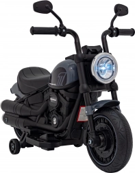 Otroški električni motor Chopper Faster s FM radiem, avdio panelom in LED – Siva