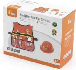 viga hasičský prevlek pre deti s vestou a drevenými doplnkami, 8 dielov