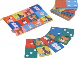 Petit Collage domino 2v1 kužki in številke