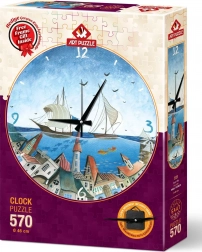Underwater City Puzzle Clock with Frame 570 Pieces