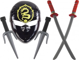 Set Ninja Warrior Mask Swords Daggers Red Decorations