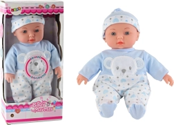 Poupée Bébé Pyjama bleu avec bonnet ourson Sons