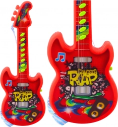 Elektrisk børneguitar med melodier og solmisation rød
