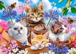 120-piece puzzle – kittens with flowers