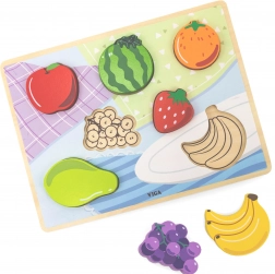 Viga houten Montessori puzzel fruit 2-in-1