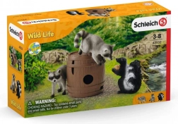Schleich 42532 Nutty Antics Raccoon Skunk Wild Life
