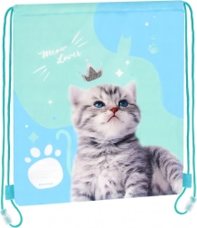 Drawstring bag with kitten for kids 39 × 33 cm