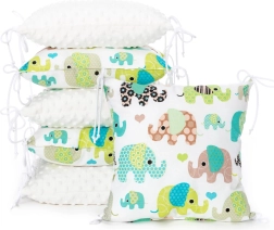 T-TOMI Ochraniacz poduszkowy MINKY Zielony słoń