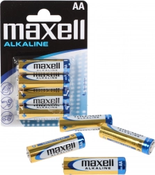 Alkalické baterie MAXELL AA LR6, 1,5 V – balení 4 ks