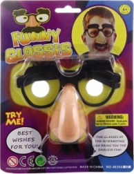 Occhiali di carnevale con naso e baffi