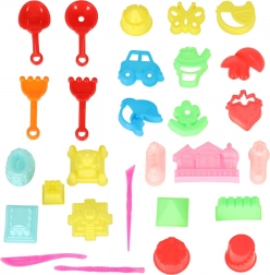 Kleurige zand-speelgoedset - schepjes en vormpjes