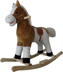 Koń na biegunach z melodią PlayTo biało‑brązowy