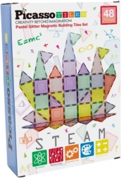 Magnetyczna układanka PICASSOTILES pastel glitter – 48 elementów