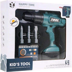 Interactive drill/screwdriver for children 3+ Set of interchangeable bits for little DIYers