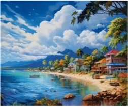 Diamantmaling Solkysten 30x40 cm