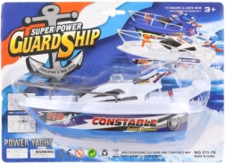 Schwimmendes Kunststoffboot mit Batterien