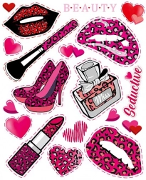 Large Sheet of Pink Children's Iron-On Patches