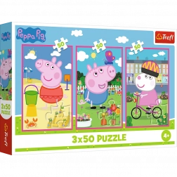 Puzzle 3x50 Peppa Pig - Snaga prijateljstva