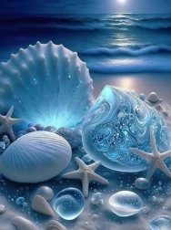 Diamantmalerei Meeresfrüchte 30 × 40 cm