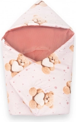 Insulated swaddle for car seat NEW BABY Love Teddy Bear, pink