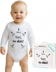 Babyromper met print New Baby Papa, jij kunt dit! – cadeauverpakking