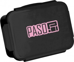 Lunch Box PASO Basic 650 ml, black with pink logo