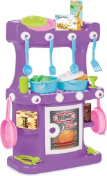 Purple kids' kitchen set with accessories
