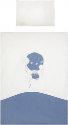 Bawełniana pościel dziecięca do łóżeczka BELISIMA Ballons 90 × 120 cm, niebieska, 3‑częściowa