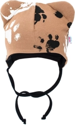 bonnet bébé en coton avec oreilles New Baby Paw moutarde