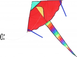 Flyvende drage i nylon 120 × 70 cm med regnbuehale