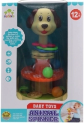 Trottola con palline – cagnolino, giocattolo in plastica per i più piccoli