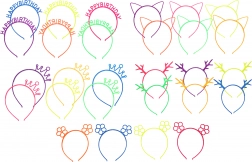 naglavni trak z okrasjem, mešanica barv