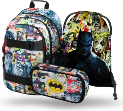 baagl set scolastico skate batman comics – zaino, sacca e astuccio
