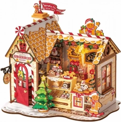 3D Wooden Gingerbread House Puzzle with LED Lighting ROLIFE