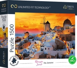 Puzzle TREFL UFT romantični zalazak sunca: Oia, Santorini 1500 dijelova