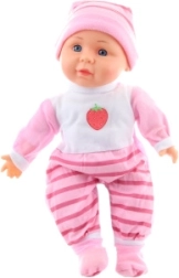 Pratende baby 30 cm in roze outfit