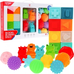 Mega sæt med 20 dyrebolde til børn 6 m+ Sensorisk legetøj Håndrehabilitering